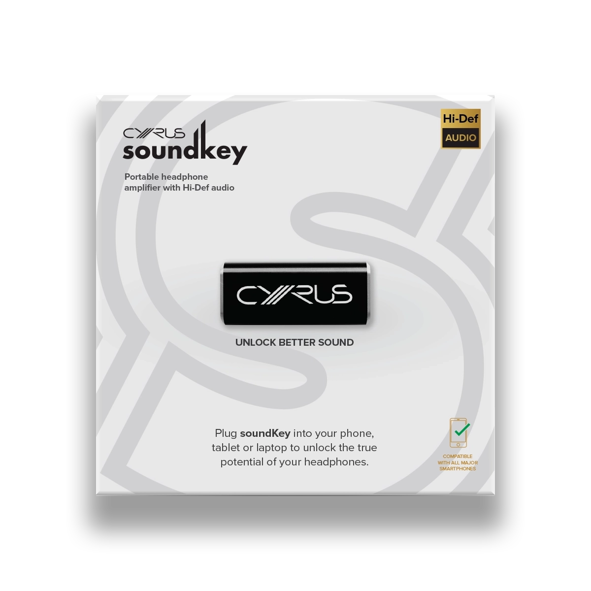 Cyrus SoundKey Packaging Front of box by Peek Creative Limited